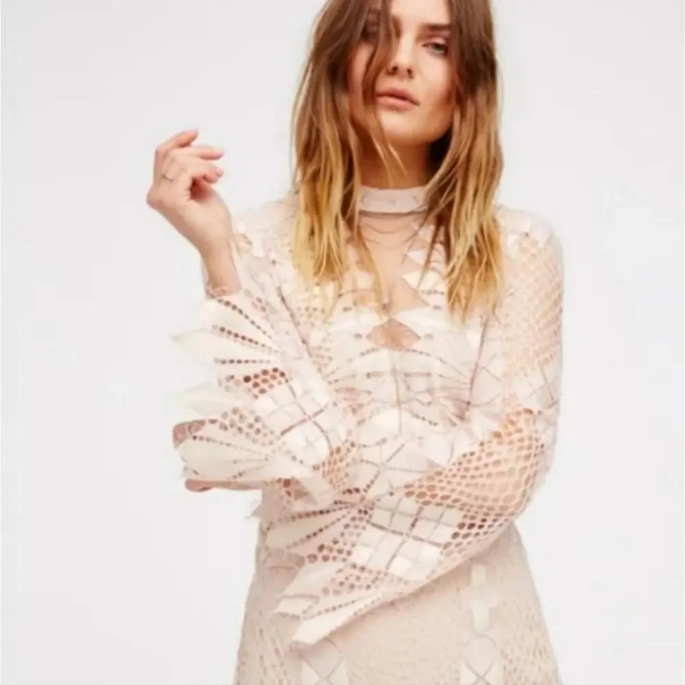 Free People Long Sleeve Size 0 Mini Dress